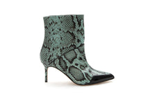 Load image into Gallery viewer, Apple green snakeskin ankle boot by MAISON BEDARD
