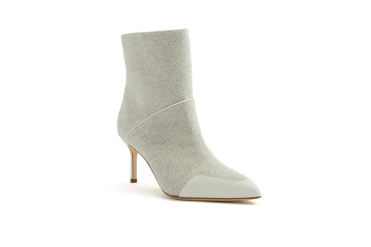 BAROLO BOOT OATMEAL FELT & WHITE LEATHER – MAISON BĒDARD