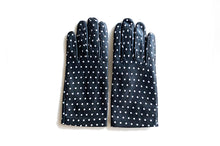 Load image into Gallery viewer, POLKA DOT LEATHER GLOVES BLACK &amp; WHITE
