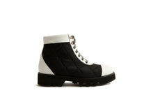 Load image into Gallery viewer, RESCHIO combat boot black and white leather by Maison Bedard
