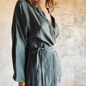 Silk Kimono | Teal de l'Océan