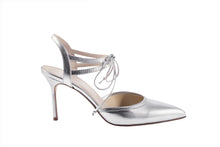 Load image into Gallery viewer, ELLE ANKLE TIE PUMP SILVER
