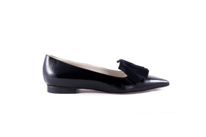MAISON BEDARD ELSA flat black patent leather ballerina